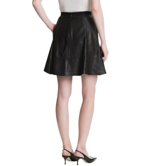 Miss Wu Black Leather Circle Skirt Size 8 Nordstrom Exclusive - Picture 2 of 14
